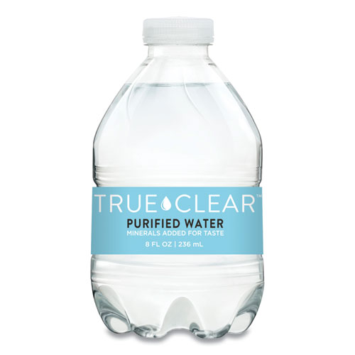 True Clear® Purified Bottled Water, 8 Oz Bottle, 24 Bottles/Carton, 182 Cartons/Pallet