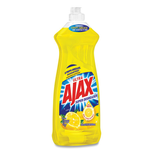 Image of Ajax® Dish Detergent, Lemon Scent, 28 Oz Bottle, 9/Carton