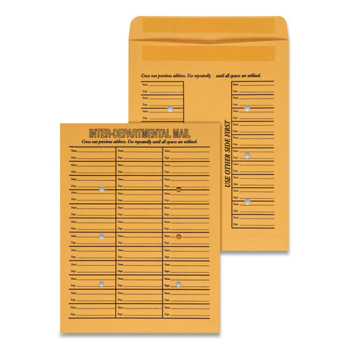 Image of Universal® Deluxe Interoffice Press And Seal Envelopes, #97, Two-Sided Three-Column Format, 10 X 13, Brown Kraft, 100/Box