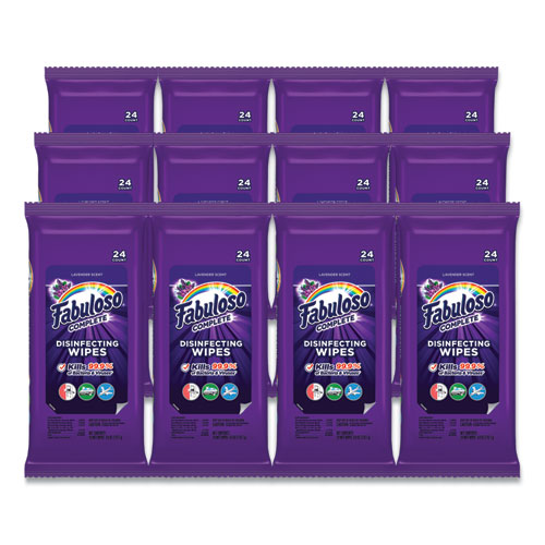 Multi Purpose Wipes, 7 x 7, Lavender, 24/Pack, 12 Packs/Carton