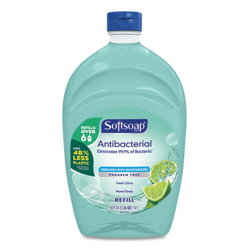 Image of Antibacterial Liquid Hand Soap Refills, Fresh, Green, 50 oz