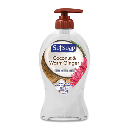 Liquid Hand Soap Pump, Coconut and Warm Ginger, 11.25 oz Pump Bottle, 6/Carton