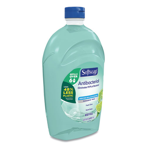 Image of Antibacterial Liquid Hand Soap Refills, Fresh, Green, 50 oz