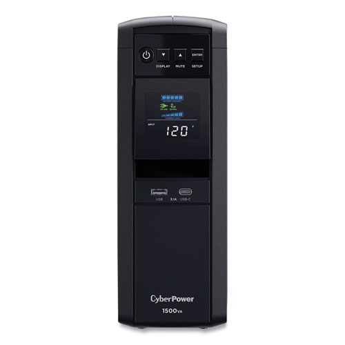 CyberPower® PFC Sinewave CP1500PFCLCD UPS Battery Backup, 12 Outlets, 1,500 VA, 1,030 J