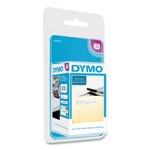 Dymo® Labelwriter Return Address Labels, 0.75" X 2", White, 400 Labels/Roll