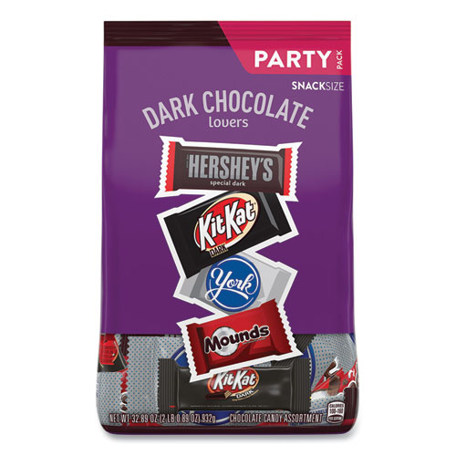 Dark Chocolate Lovers Snack Size Party Pack, 32.89 oz Bag, Approximately 60 Pieces