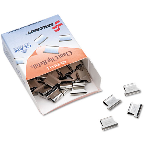 7510013926512 SKILCRAFT Clam Clip Refill, Small, Silver, 50/Box