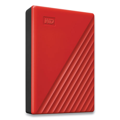 Image of Wd My Passport External Hard Drive, 4 Tb, Usb 3.2, Red