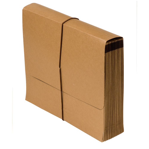 7520014376365 SKILCRAFT Expanding File, 15" Expansion, 21 Section, Elastic Cord Closure, 2/5-Cut A-Z Tabs, Letter Size, Brown