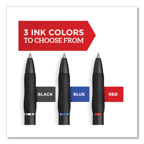 S-Gel High-Performance Gel Pen, Retractable, Bold 1 mm, Assorted Ink Colors, Black Barrel, 4/Pack