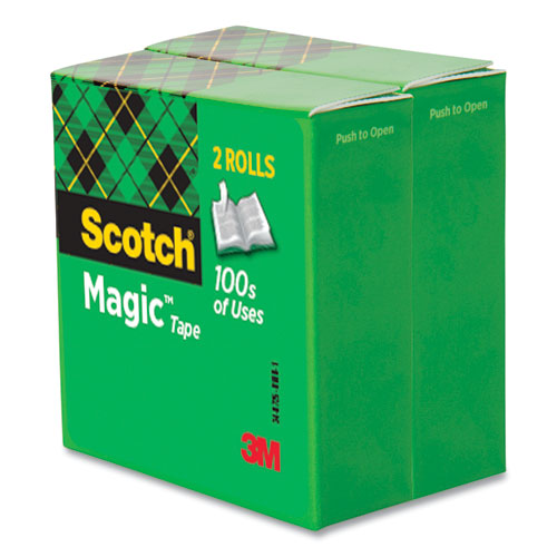 MAGIC TAPE REFILL, 3" CORE, 0.75" X 72 YDS, CLEAR, 2/PACK