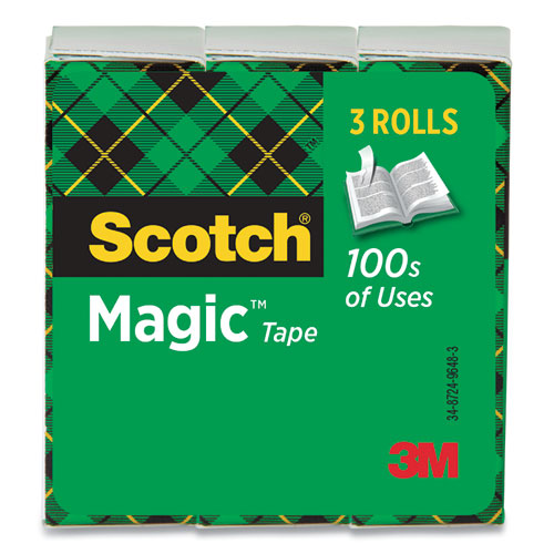 Magic Tape Refill, 1" Core, 0.75" x 83.33 ft, Clear, 3/Pack