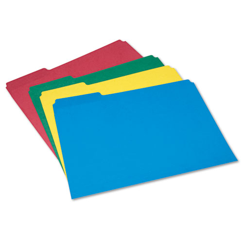 7530014840006 SKILCRAFT Color File Folder Set, 1/3-Cut Tabs: Assorted, Letter Size, 0.75" Expansion, Assorted Colors, 24/Pack