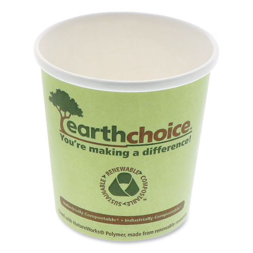 Pactiv EarthChoice Compostable Container, Large Soup, 16 oz, 3.63" Diameter x 3.88"h, Green, 500/Carton
