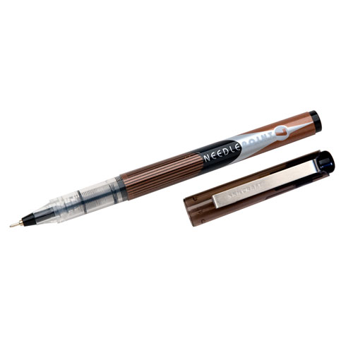 7520015068495 SKILCRAFT Liquid Magnus Needle Tip Hybrid Gel Pen, Stick, Fine 0.7 mm, Black Ink, Clear/Black Barrel, Dozen