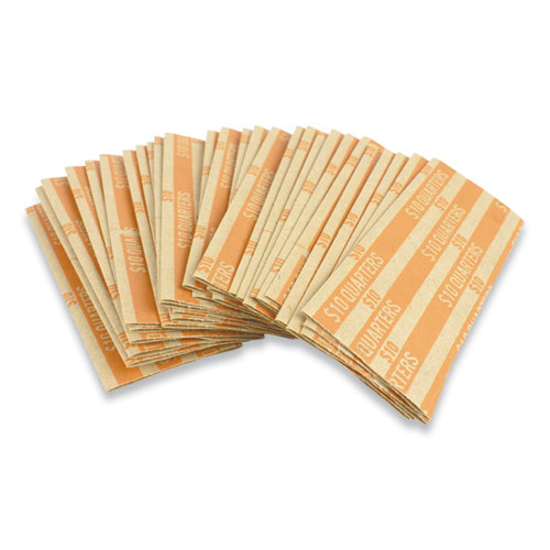 Pap-R Tubular Coin Wrappers For Dimes - Kraft Paper, Color-Coded, Pre-Crimped (Green/Brown)