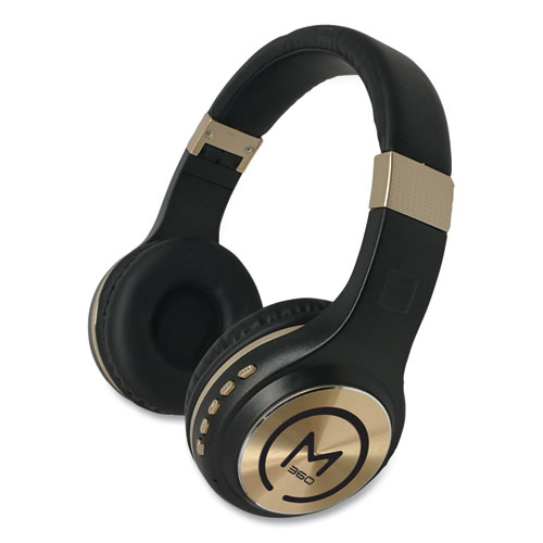 Image of Morpheus 360® Serenity Stereo Wireless Headphones With Microphone, 3 Ft Cord, Black/Gold