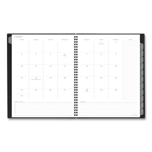 Image of At-A-Glance® Elevation Poly Weekly/Monthly Planner, 11 X 8.5, Black Cover, 13-Month (Jan To Jan): 2024 To 2025