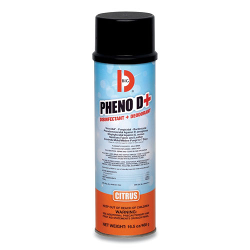 PHENO D Aerosol Disinfectant/Deodorizer, Citrus Scent, 16.5 oz Can, 12/Carton