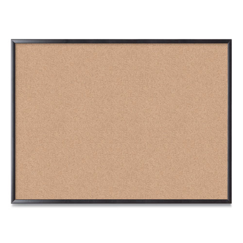 Cork Bulletin Board, 48 x 36, Natural Surface, Black Frame