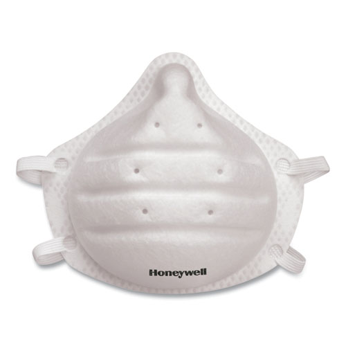 Image of Honeywell One-Fit N95 Single-Use Molded-Cup Particulate Respirator, One Size Fits Most, White, 10/Pack