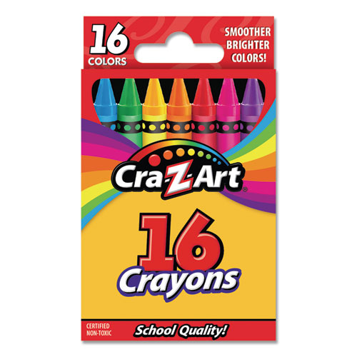 Crayons, 16 Assorted Colors, 16/Set