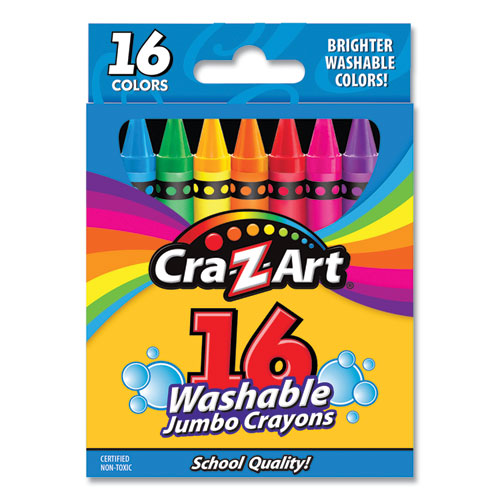 Cra-Z-Art® Washable Jumbo Crayons, 16 Assorted Colors, 16/Pack