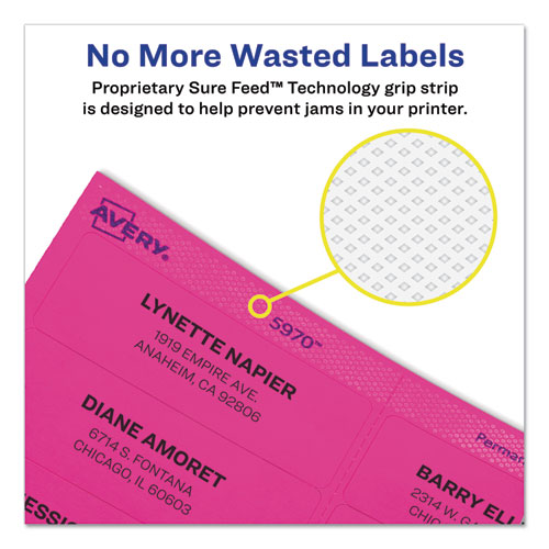 Image of High-Visibility Permanent Laser ID Labels, 2 x 4, Neon Assorted, 500/Box