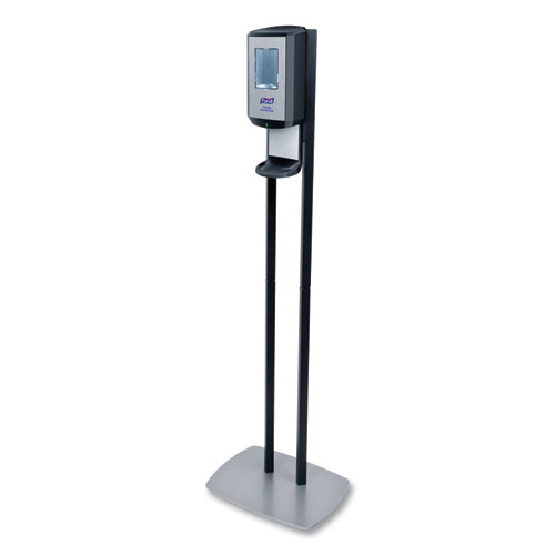 Purell® Cs6 Hand Sanitizer Floor Stand With Dispenser, 1,200 Ml, 13.5 X 5 X 28.5, Graphite/Silver