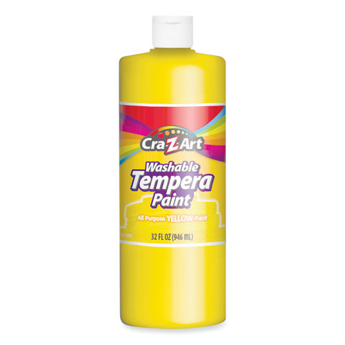 Washable Tempera Paint, Yellow, 32 oz Bottle