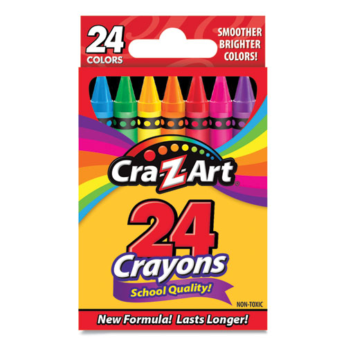 School Quality Crayon, Assorted Colors, 24/Box