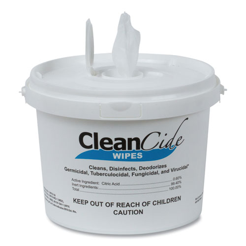 Wexford Labs CleanCide Disinfecting Wipes, 6.5 x 6, Fresh Scent, 160/Canister, 12 Canisters/Carton
