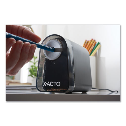 Image of X-Acto® Model 19501 Mighty Mite Home Office Electric Pencil Sharpener, Ac-Powered, 3.5 X 5.5 X 4.5, Black/Gray/Smoke