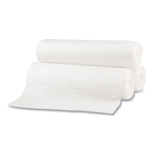 Low Density Repro Can Liners, 55 gal, 0.63 mil, 38" x 58", White, 10 Bags/Roll, 10 Rolls/Carton