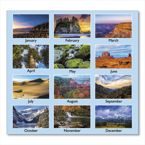 Image of Scenic Monthly Wall Calendar, Scenic Landscape Photography, 15.5 x 22.75, White/Multicolor Sheets, 12-Month (Jan-Dec): 2023