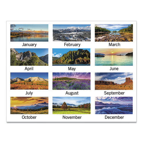 Image of Scenic Three-Month Wall Calendar, Scenic Landscape Photography, 12 x 27, White Sheets, 14-Month (Dec to Jan): 2022 to 2024