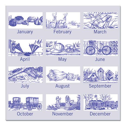 Image of At-A-Glance® Illustrator'S Edition Wall Calendar, Victorian Illustrations Artwork, 12 X 12, White/Blue Sheets, 12-Month (Jan To Dec): 2024