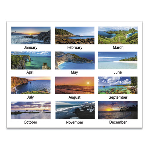 Image of Seascape Panoramic Desk Pad, Seascape Panoramic Photography, 22 x 17, White Sheets, Clear Corners, 12-Month (Jan-Dec): 2023