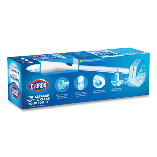 Image of ToiletWand Disposable Toilet Cleaning System: Handle, Caddy and Refills, White, 6/Carton