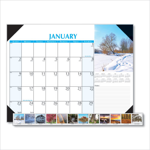Earthscapes Scenic Desk Pad Calendar, Scenic Photos, 22 x 17, White Sheets, Black Binding/Corners,12-Month (Jan-Dec): 2023