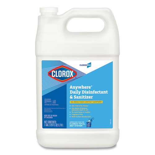 Clorox® Anywhere Hard Surface Sanitizing Cleaner, 128 oz Bottle, 4/Carton