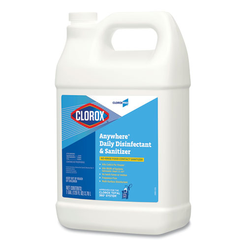 Image of Clorox® Anywhere Hard Surface Sanitizing Cleaner, 128 Oz Bottle, 4/Carton