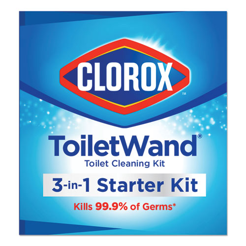 ToiletWand Disposable Toilet Cleaning System: Handle, Caddy and Refills, White, 6/Carton