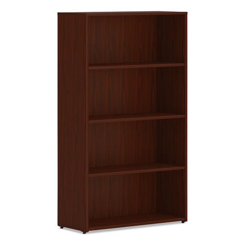 Mod Bookcase, Four-Shelf/3 Adjustable, 30w x 13d x 53h, Traditional Mahogany