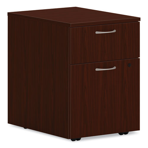 Mod Mobile Pedestal, Left or Right, 2-Drawers: Box/File, Legal/Letter, Traditional Mahogany, 15" x 20" x 20"