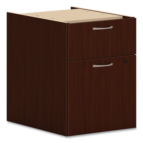 HON® Mod Hanging Pedestal, Left or Right, 2-Drawers: Box/File, Legal/Letter, Traditional Mahogany, 15" x 20" x 20"