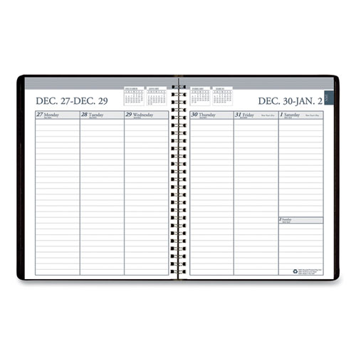 Image of House Of Doolittle™ Recycled Weekly Appointment Book Ruled Without Appointment Times, 8.75 X 6.88, Black Cover, 12-Month (Jan To Dec): 2024