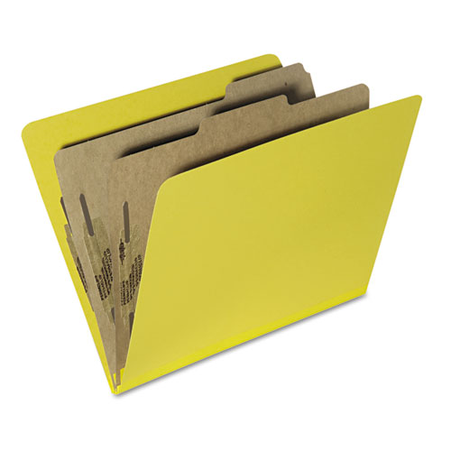 7530015567918 SKILCRAFT Pressboard Top Tab Classification Folder, 2 Dividers, Letter Size, Yellow, 10/Box