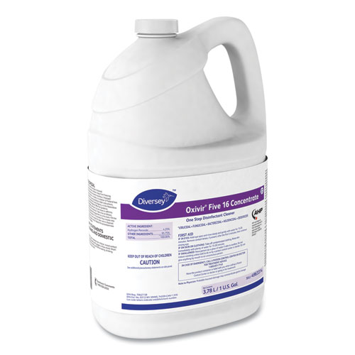 Five 16 One-Step Disinfectant Cleaner, 1 gal Bottle, 4/Carton