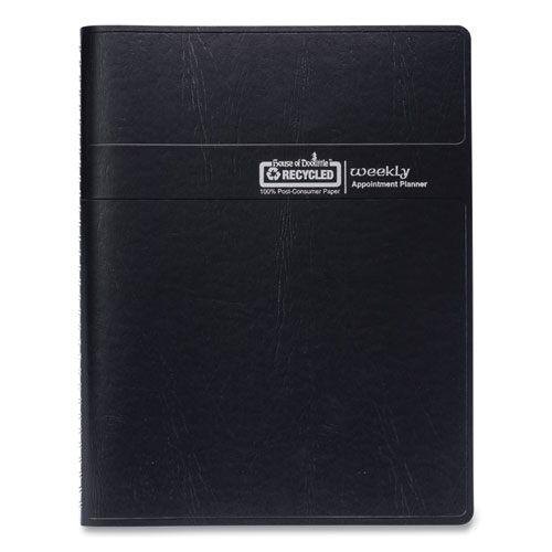Image of House Of Doolittle™ Recycled Weekly Appointment Book Ruled Without Appointment Times, 8.75 X 6.88, Black Cover, 12-Month (Jan To Dec): 2024
